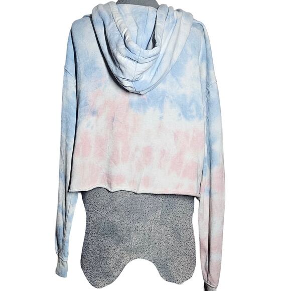 Tie Dye Cotton Cropped Hooded Sweatshirt Size Medium New with Tag - Picture 2 of 4